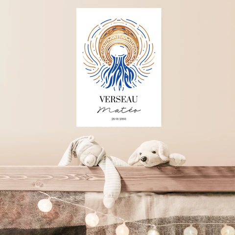 Tableau Personnalisé Signe Astrologique Verseau