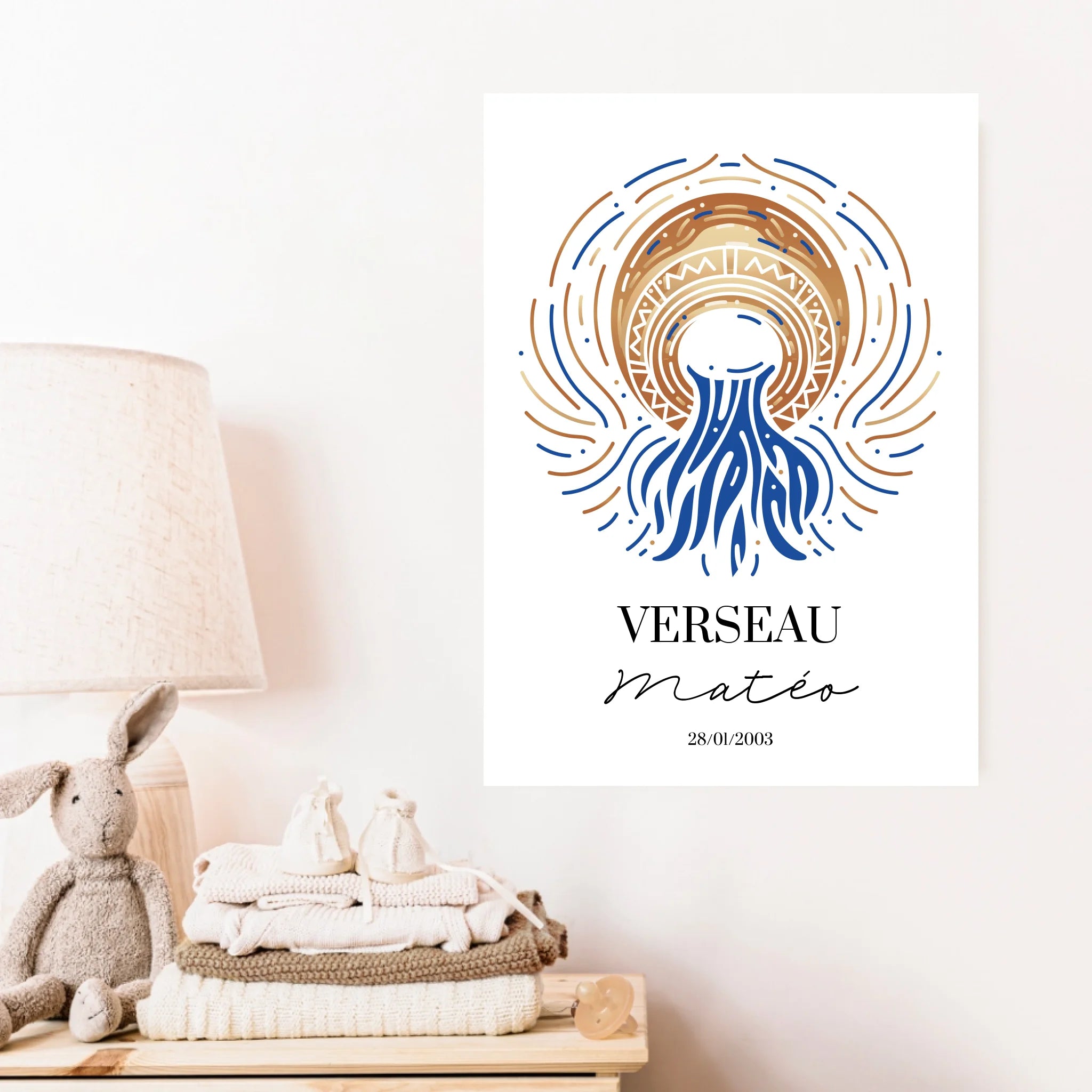 Tableau Personnalisé Signe Astrologique Verseau