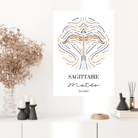 Tableau Personnalisé Signe Astrologique Sagittaire