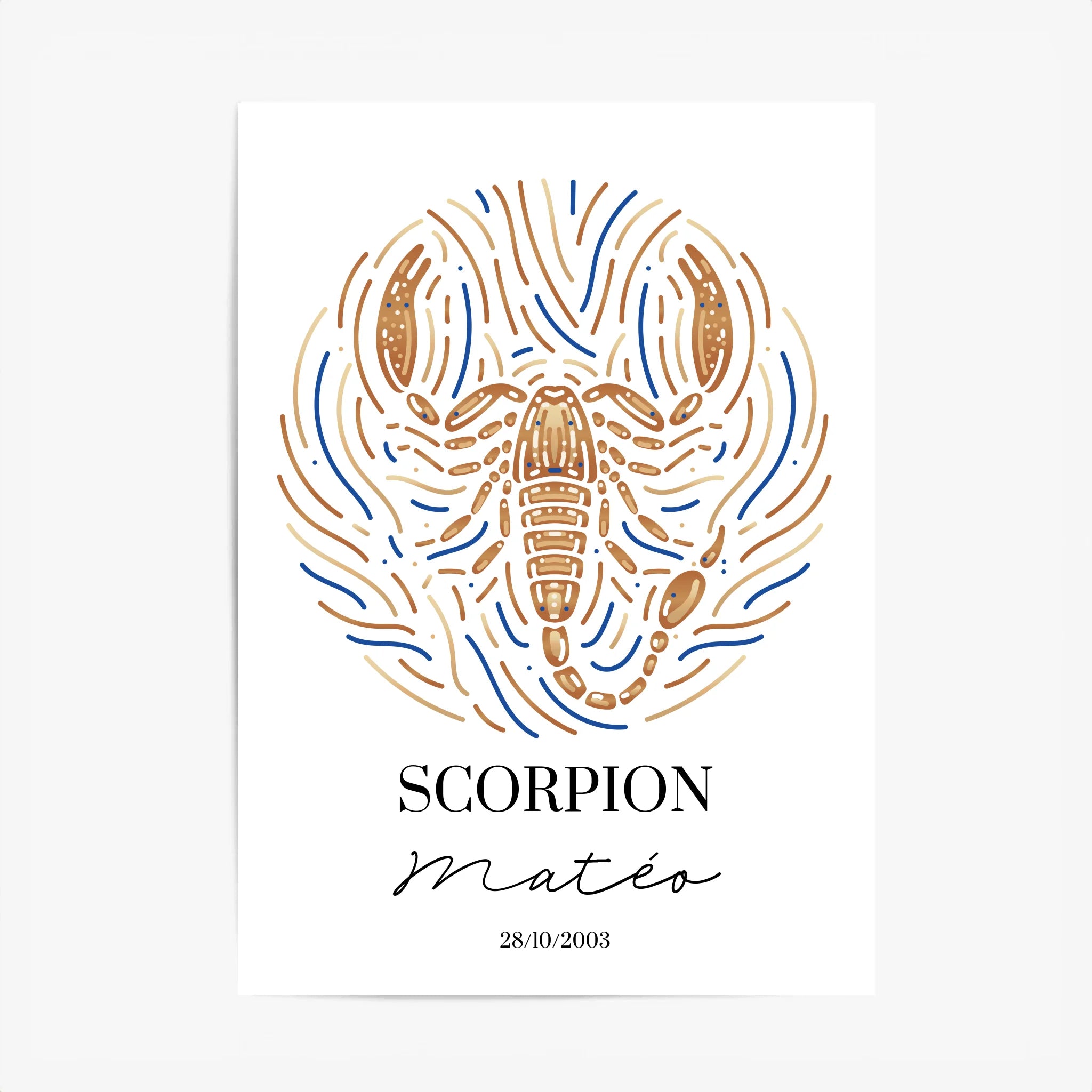 Tableau Personnalisé Signe Astrologique Scorpion