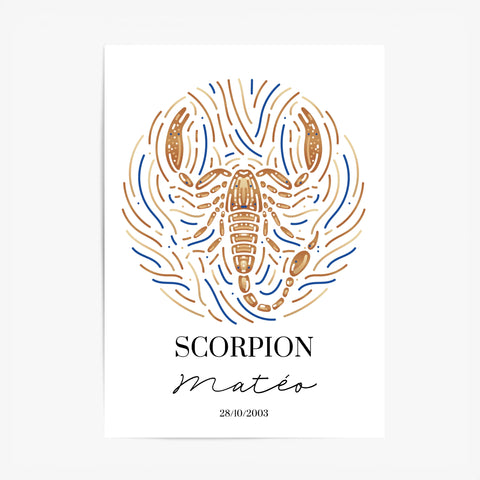 Tableau Personnalisé Signe Astrologique Scorpion