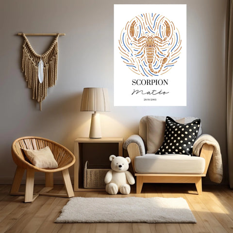 Tableau Personnalisé Signe Astrologique Scorpion