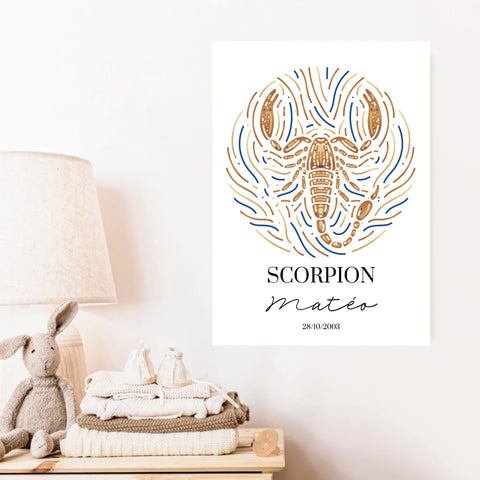 Tableau Personnalisé Signe Astrologique Scorpion