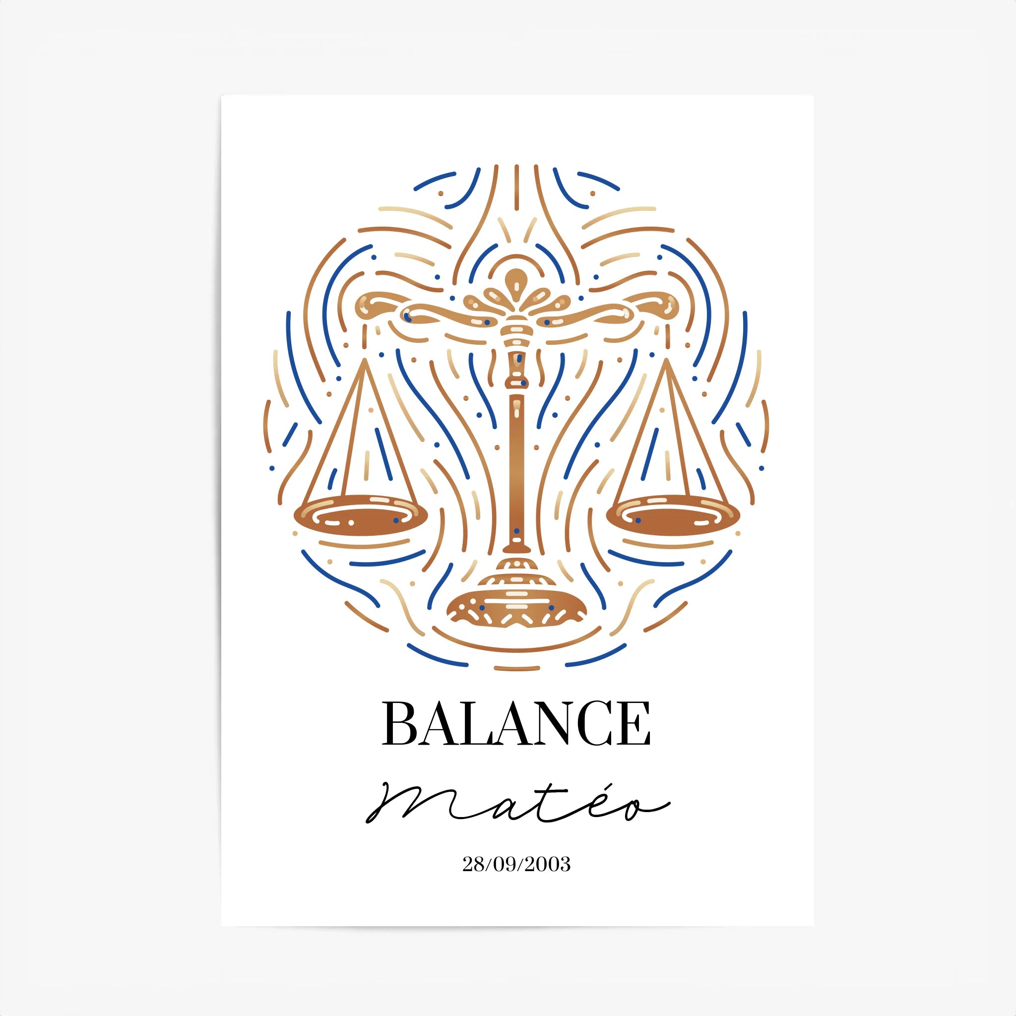 Tableau Personnalisé Signe Astrologique Balance