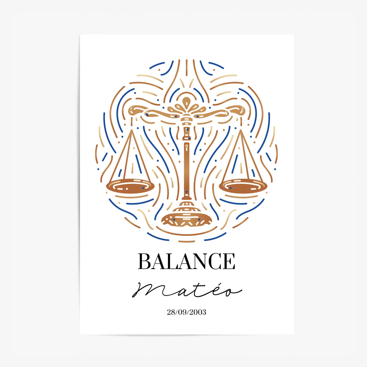 Tableau Personnalisé Signe Astrologique Balance