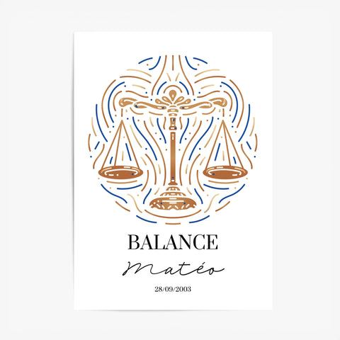 Tableau Personnalisé Signe Astrologique Balance