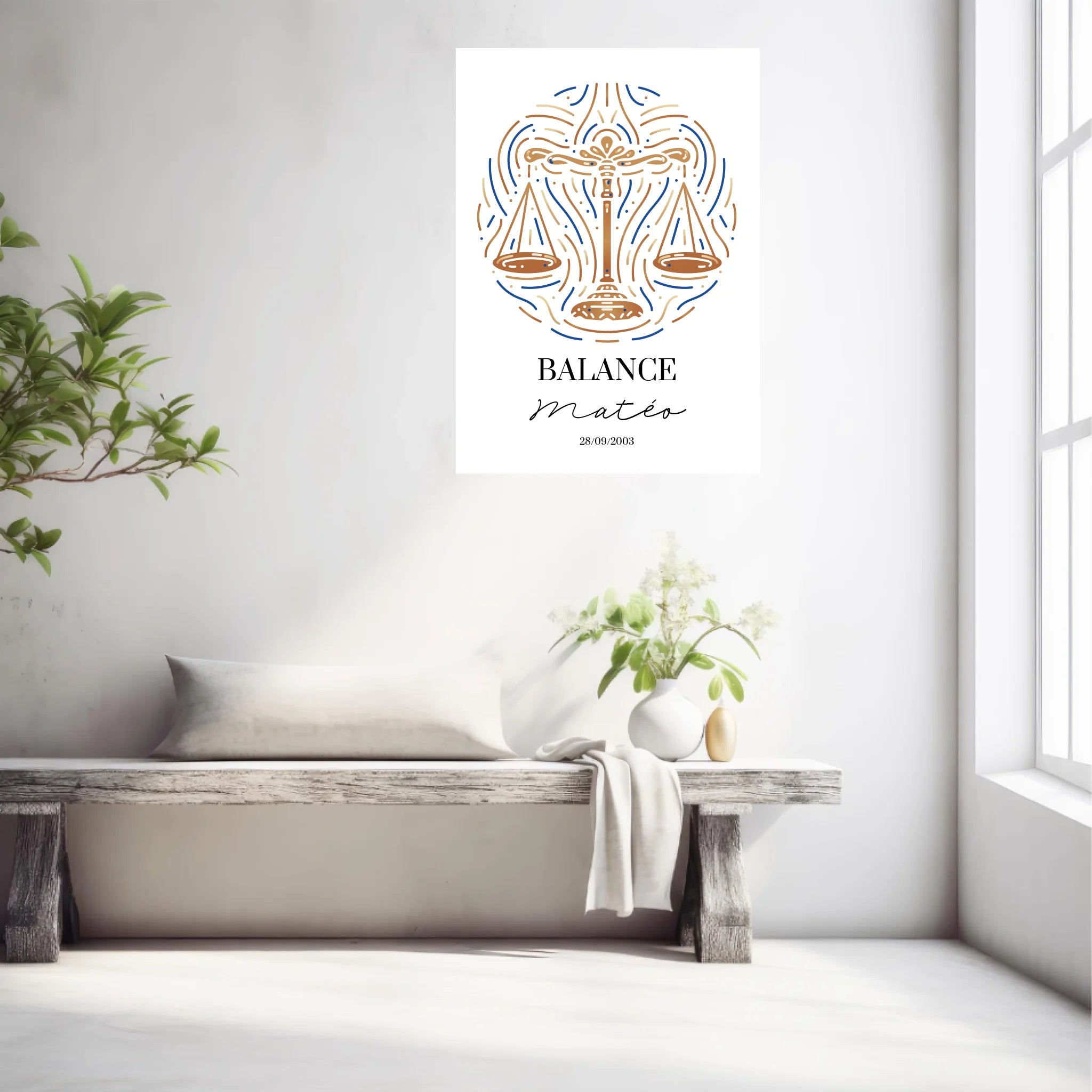 Tableau Personnalisé Signe Astrologique Balance