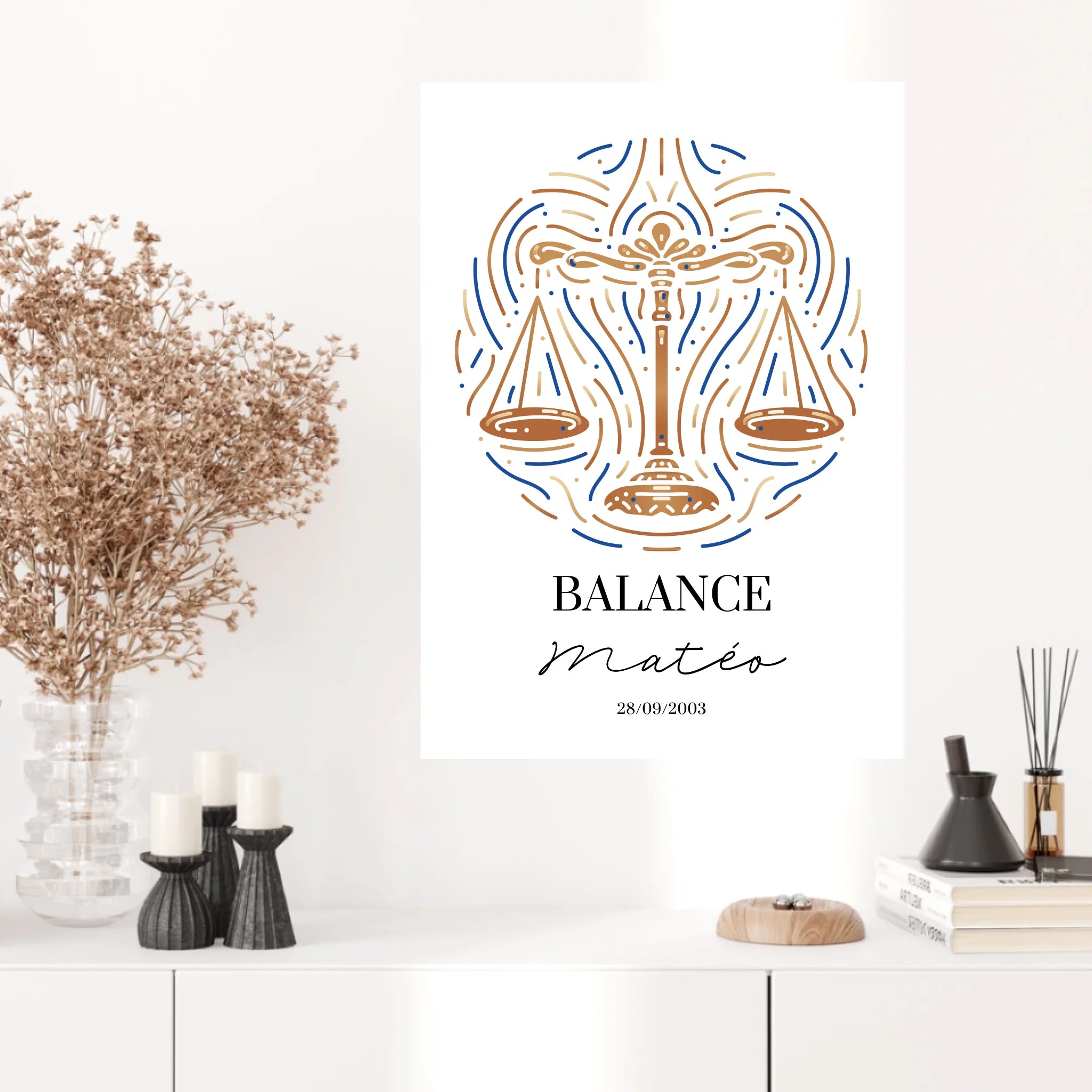 Tableau Personnalisé Signe Astrologique Balance