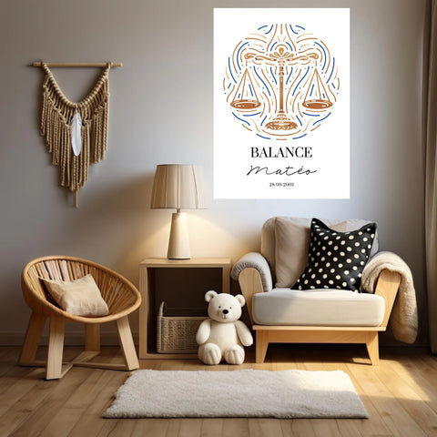 Tableau Personnalisé Signe Astrologique Balance
