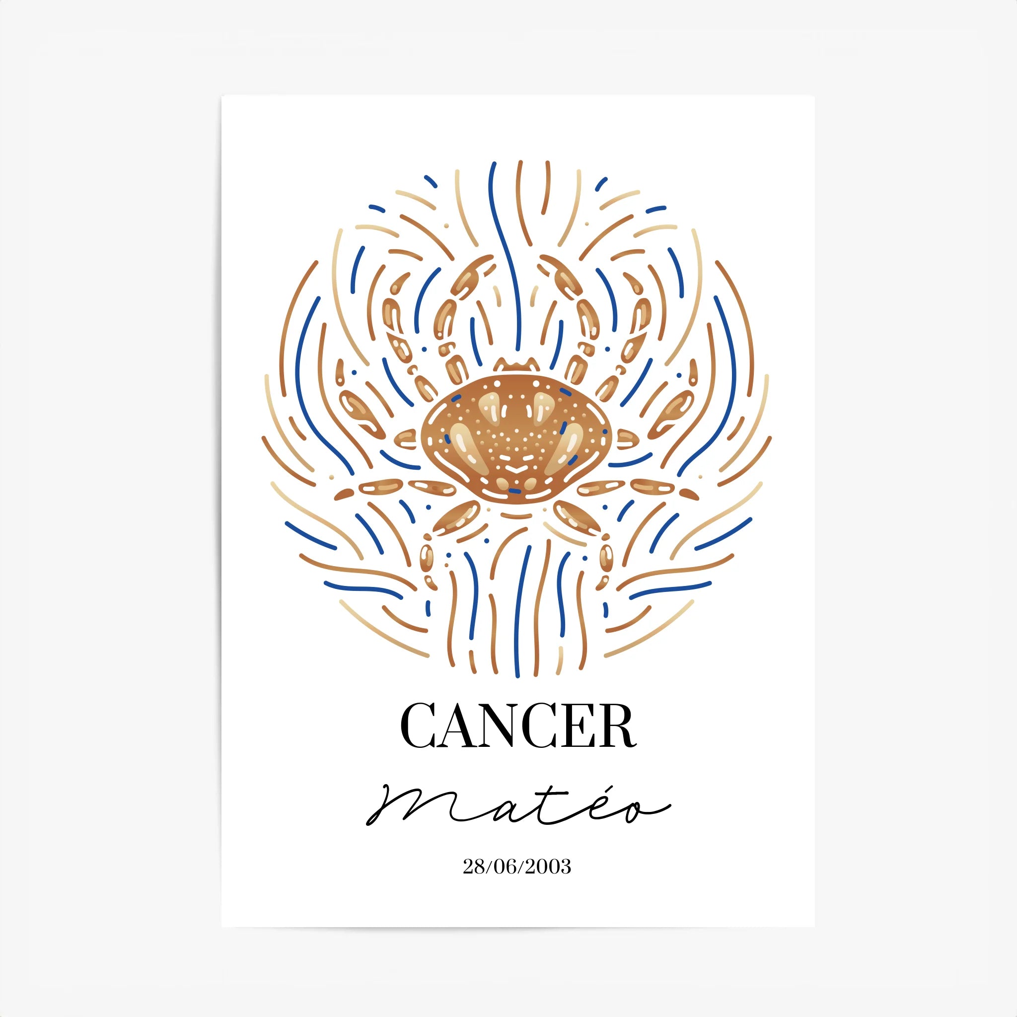 Tableau Personnalisé Signe Astrologique Cancer