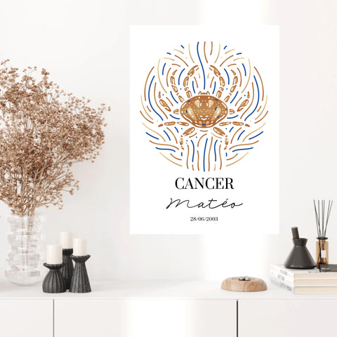 Tableau Personnalisé Signe Astrologique Cancer
