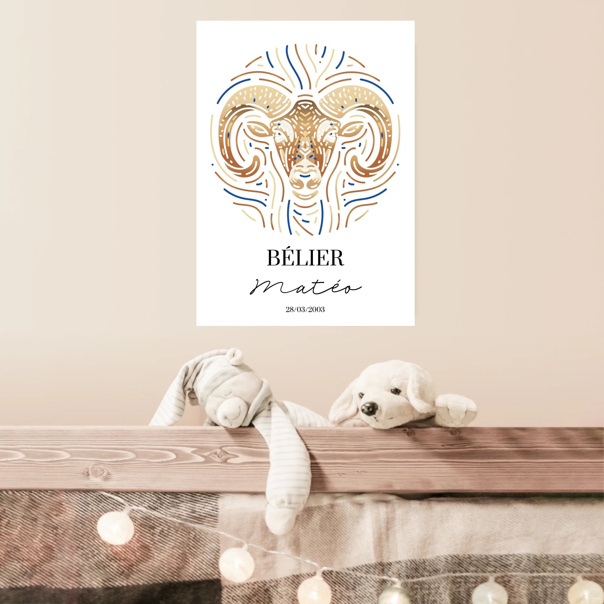 Tableau Personnalisé Signe Astrologique Bélier