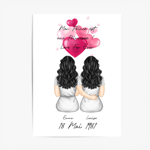 Affiche Personnalisée Couple Lesbien