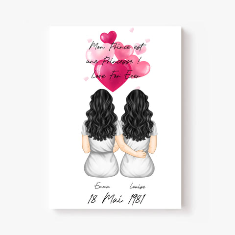 Affiche Personnalisée Couple Lesbien