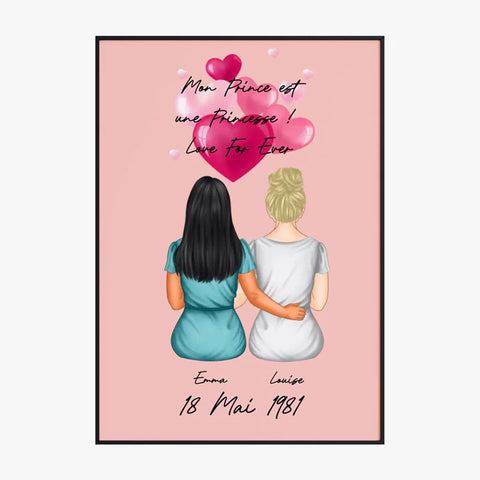 Affiche Personnalisée Couple Lesbien