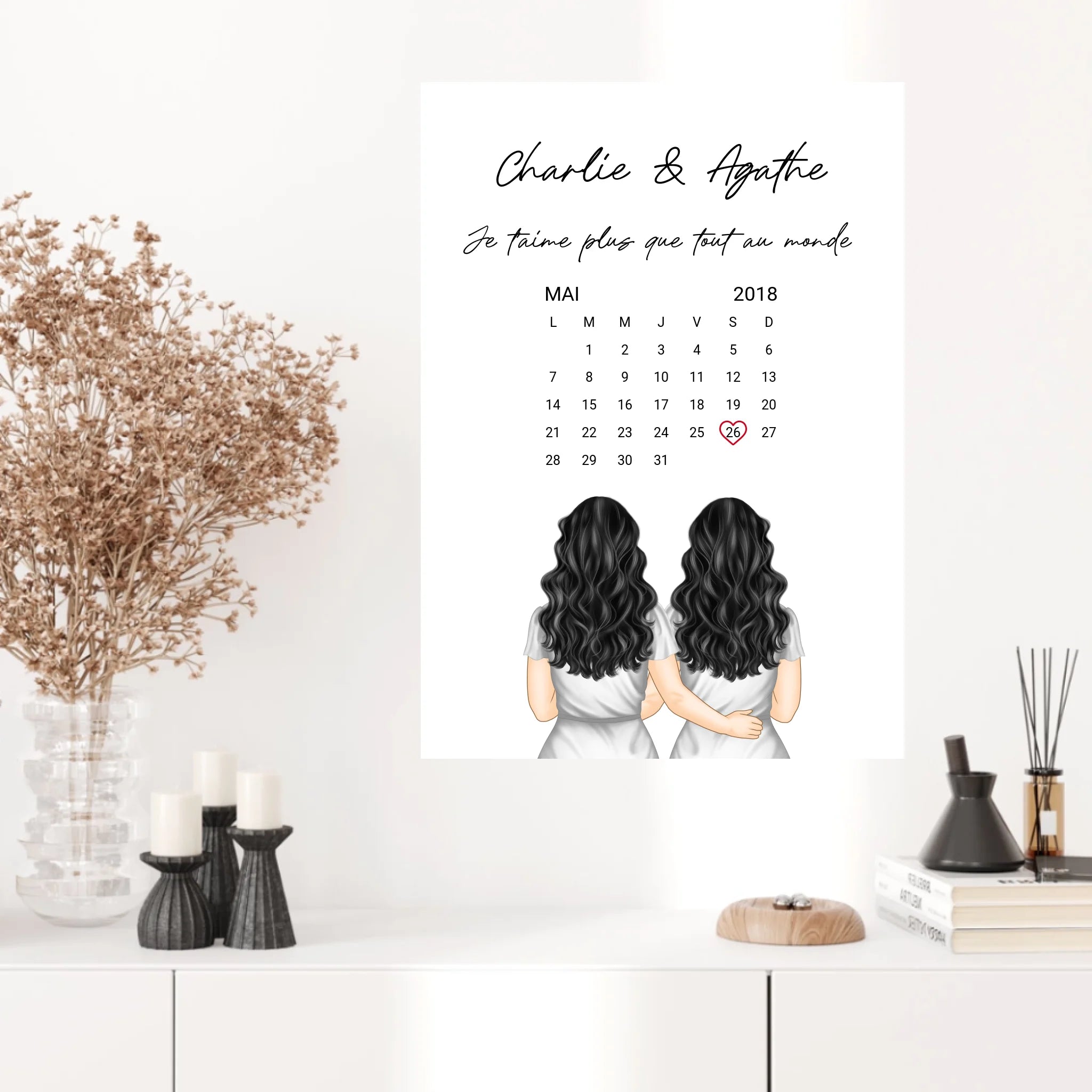 Affiche Personnalisée Couple Lesbien Calendrier