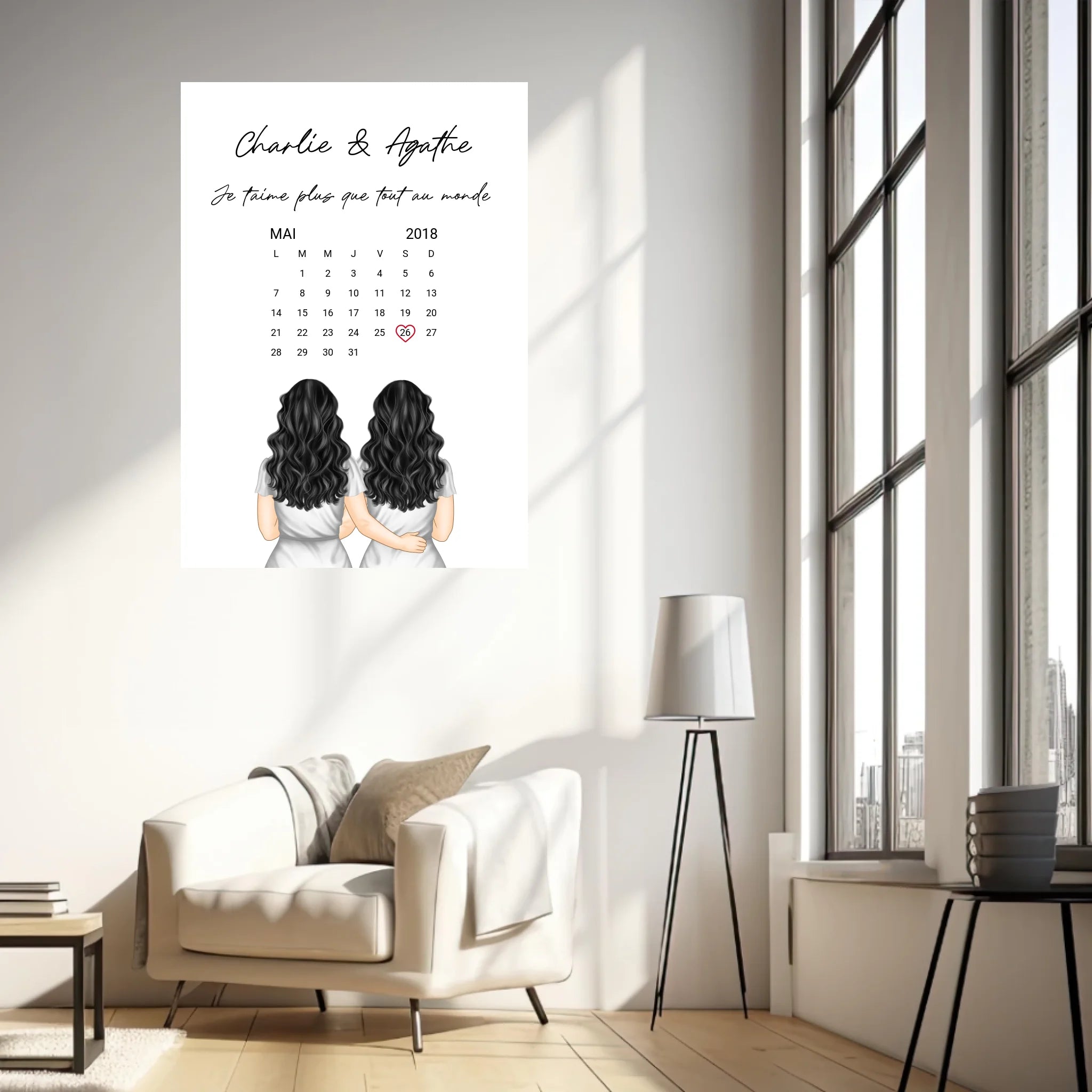 Affiche Personnalisée Couple Lesbien Calendrier