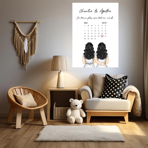 Affiche Personnalisée Couple Lesbien Calendrier