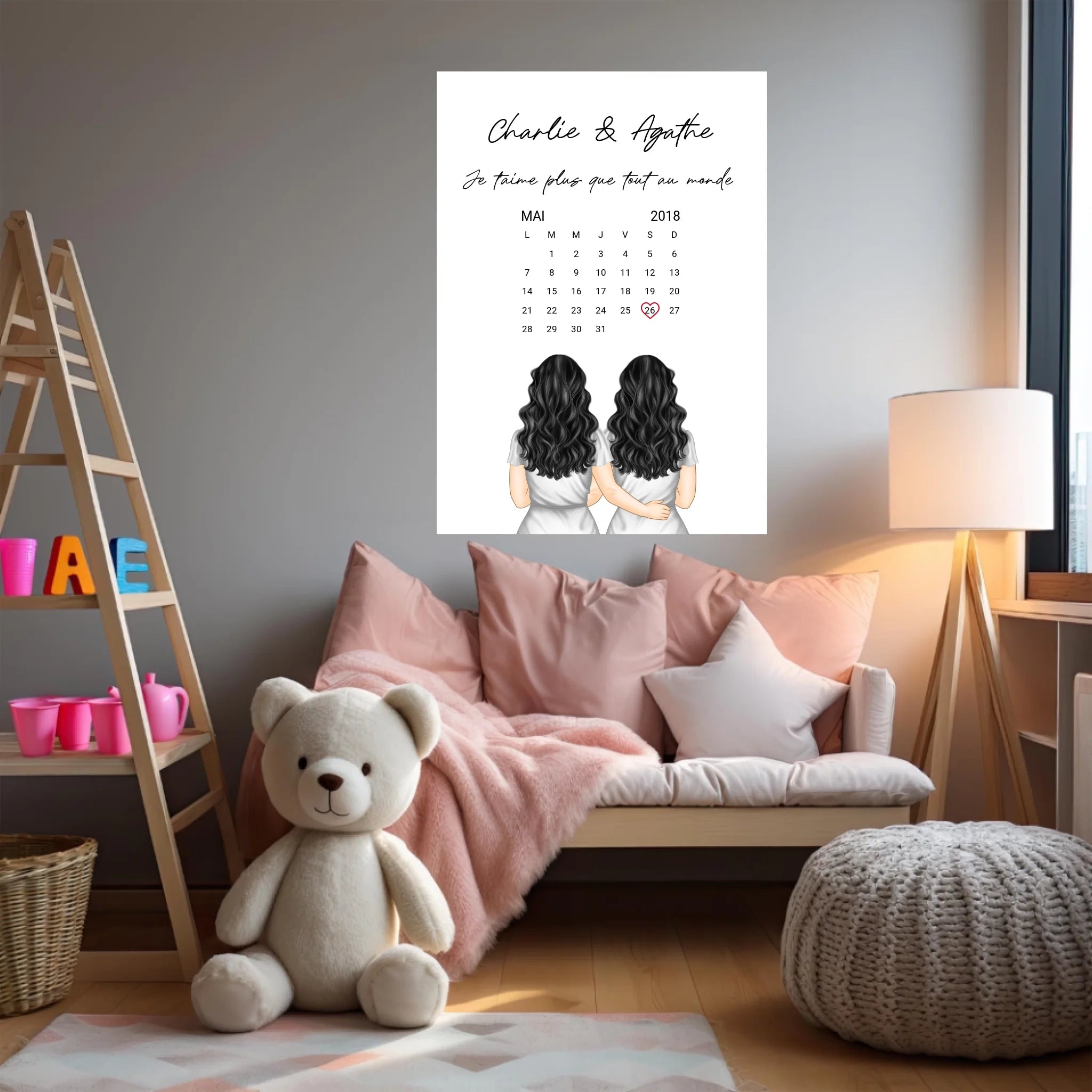 Affiche Personnalisée Couple Lesbien Calendrier