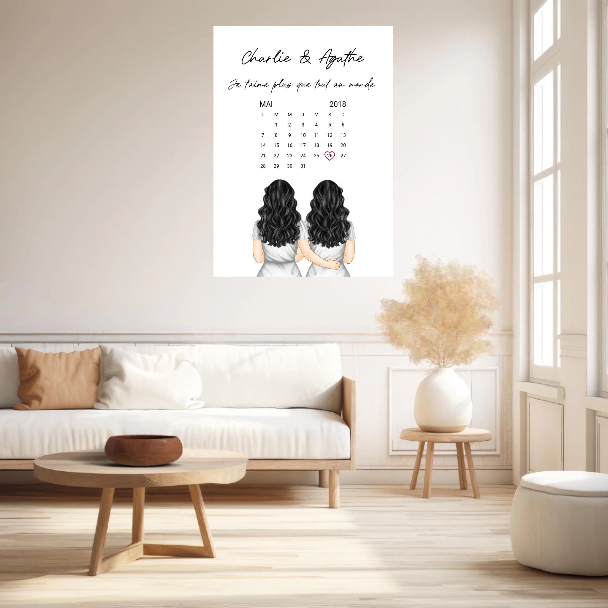 Affiche Personnalisée Couple Lesbien Calendrier