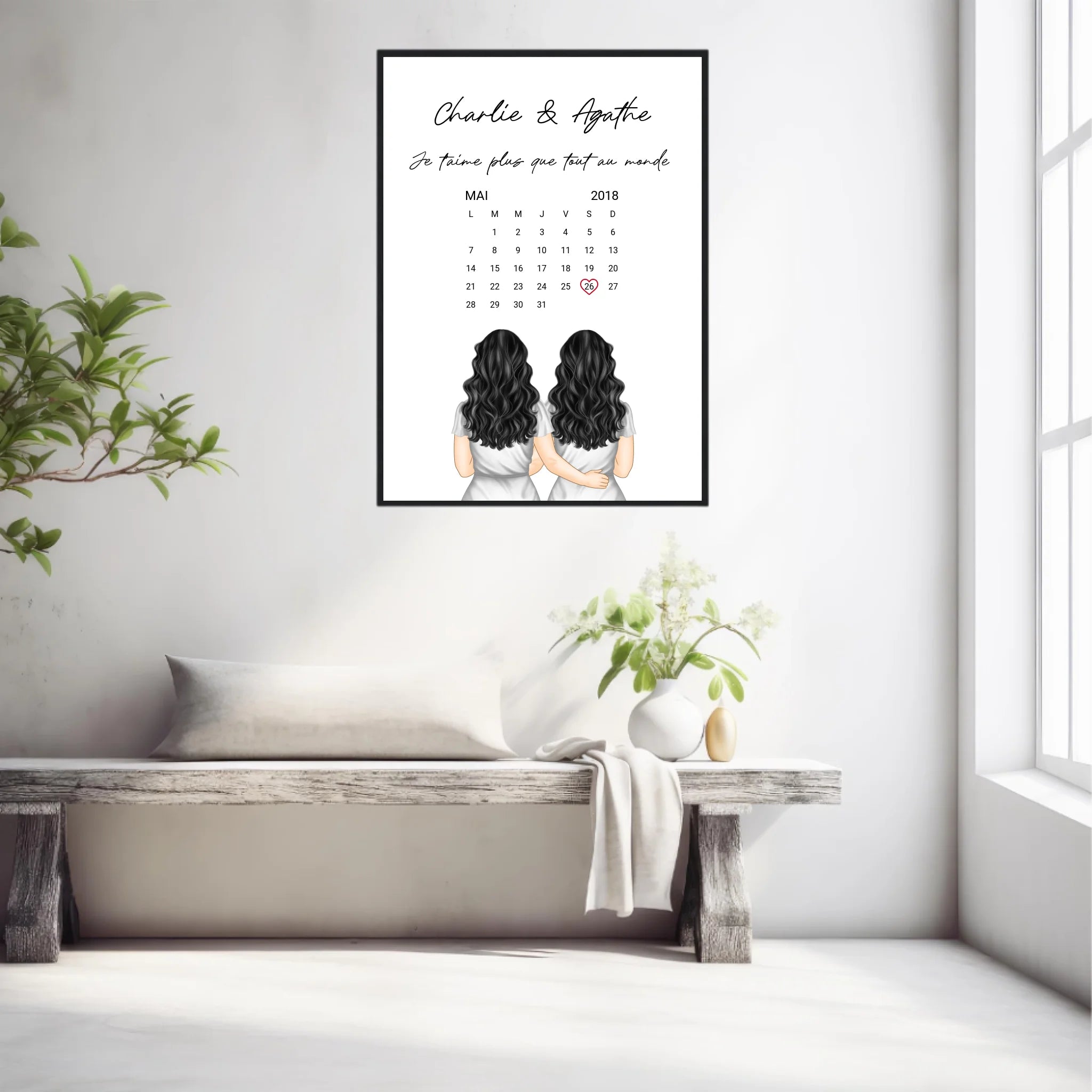 Affiche Personnalisée Couple Lesbien Calendrier