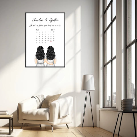 Affiche Personnalisée Couple Lesbien Calendrier