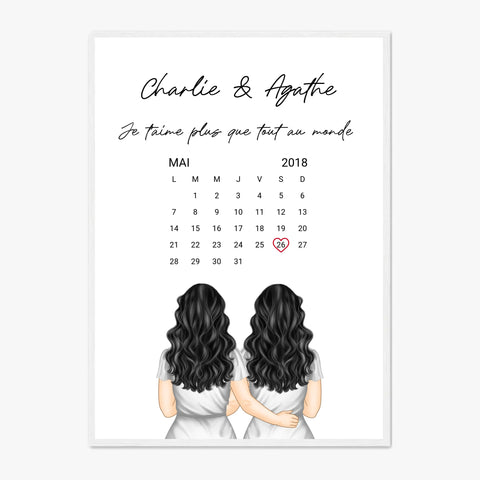 Affiche Personnalisée Couple Lesbien Calendrier