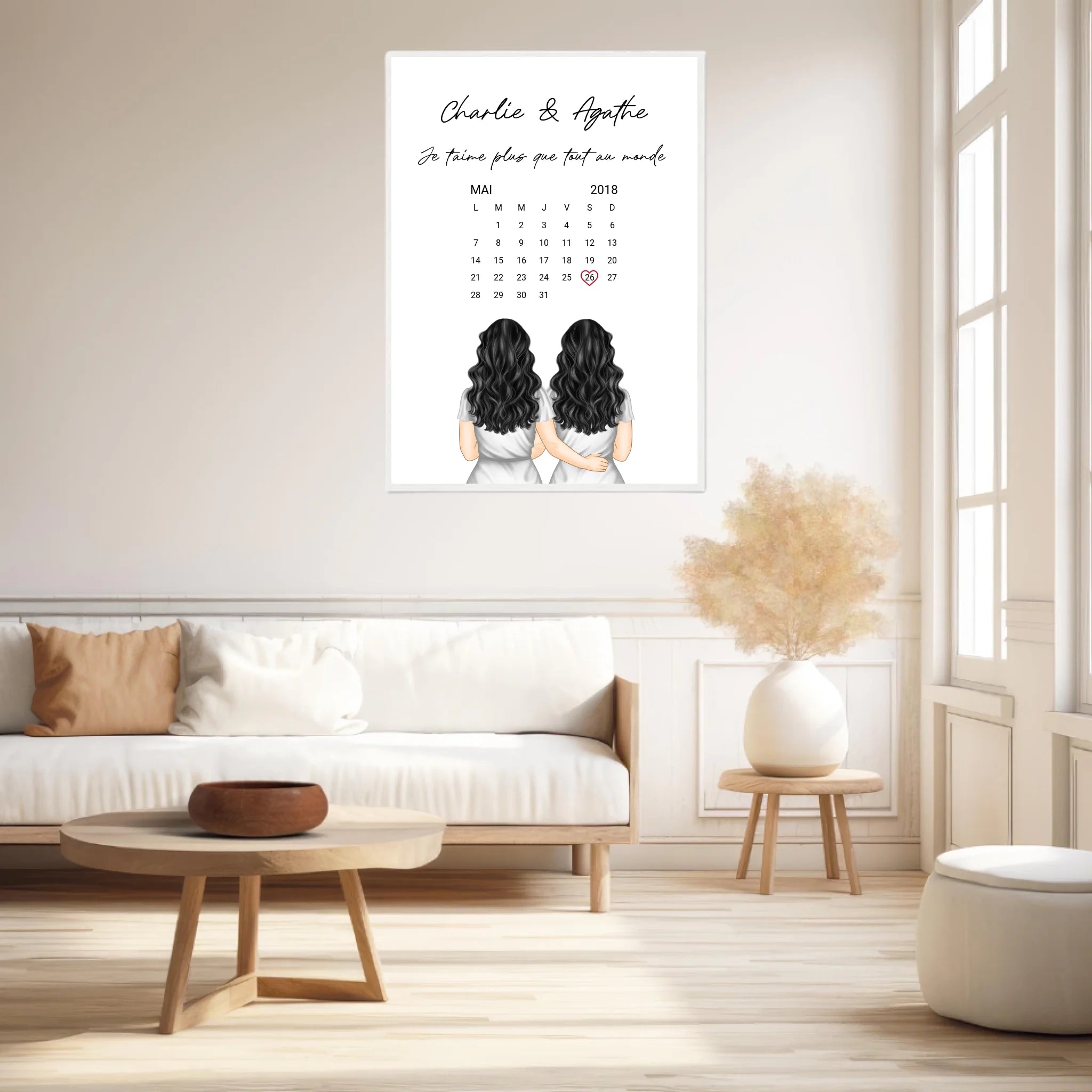 Affiche Personnalisée Couple Lesbien Calendrier