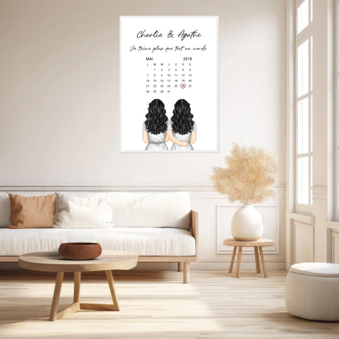 Affiche Personnalisée Couple Lesbien Calendrier