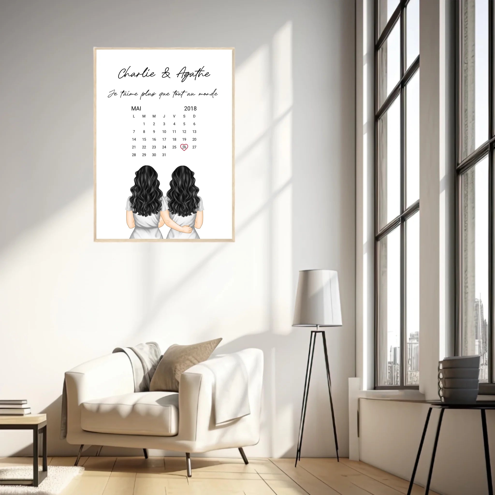 Affiche Personnalisée Couple Lesbien Calendrier