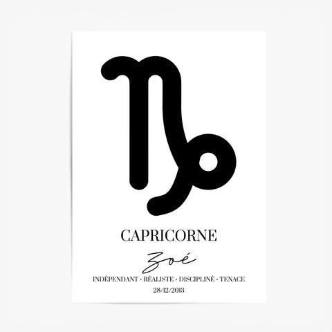 Tableau Signe Astrologique Personnalisé Capricorne