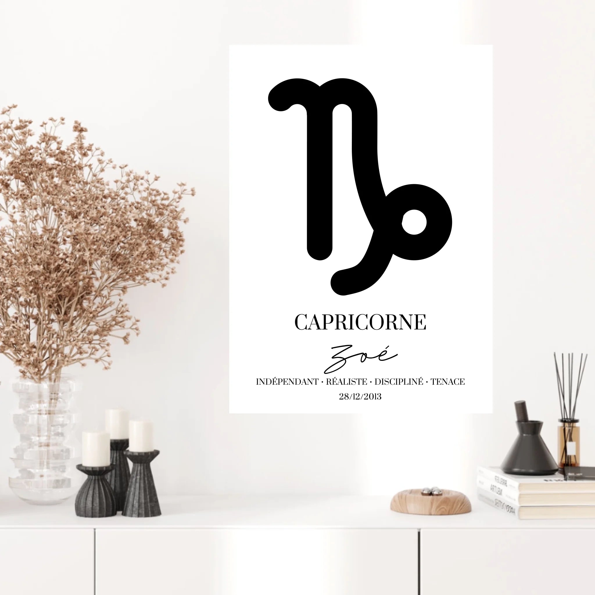 Tableau Signe Astrologique Personnalisé Capricorne
