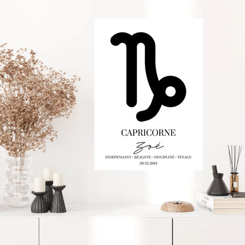 Tableau Signe Astrologique Personnalisé Capricorne