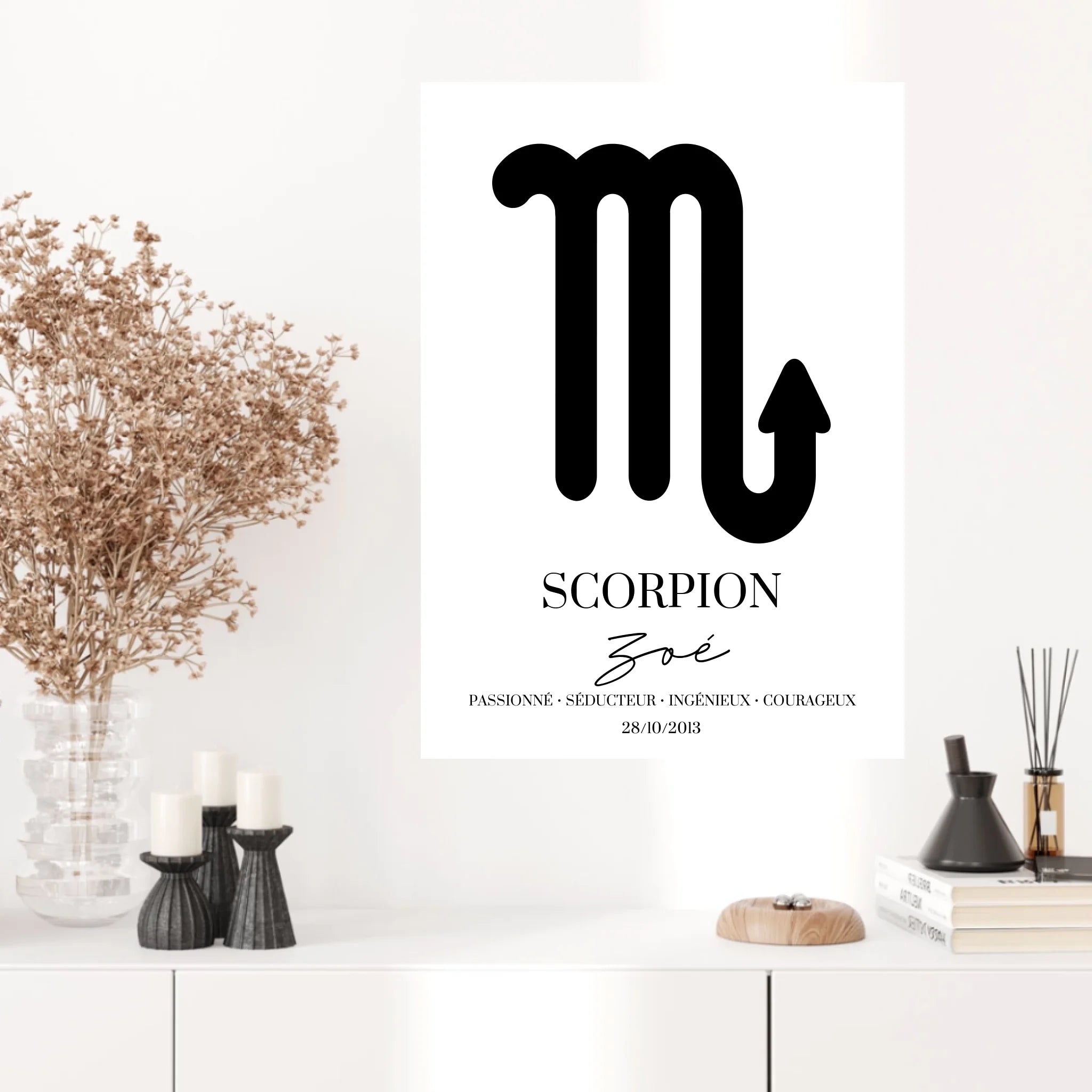 Tableau Signe Astrologique Personnalisé Scorpion
