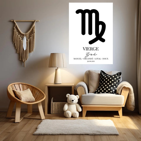 Tableau Signe Astrologique Personnalisé Vierge