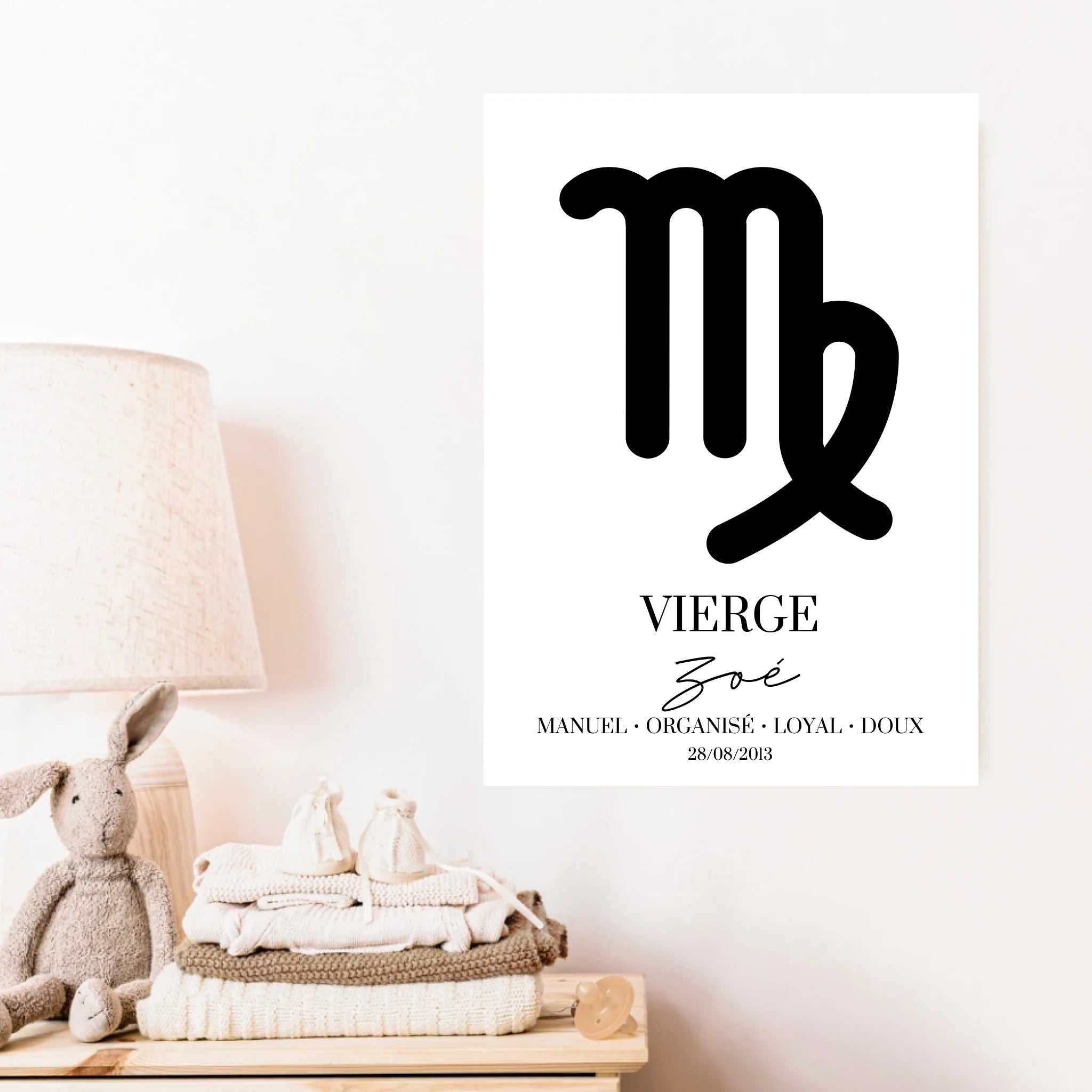 Tableau Signe Astrologique Personnalisé Vierge