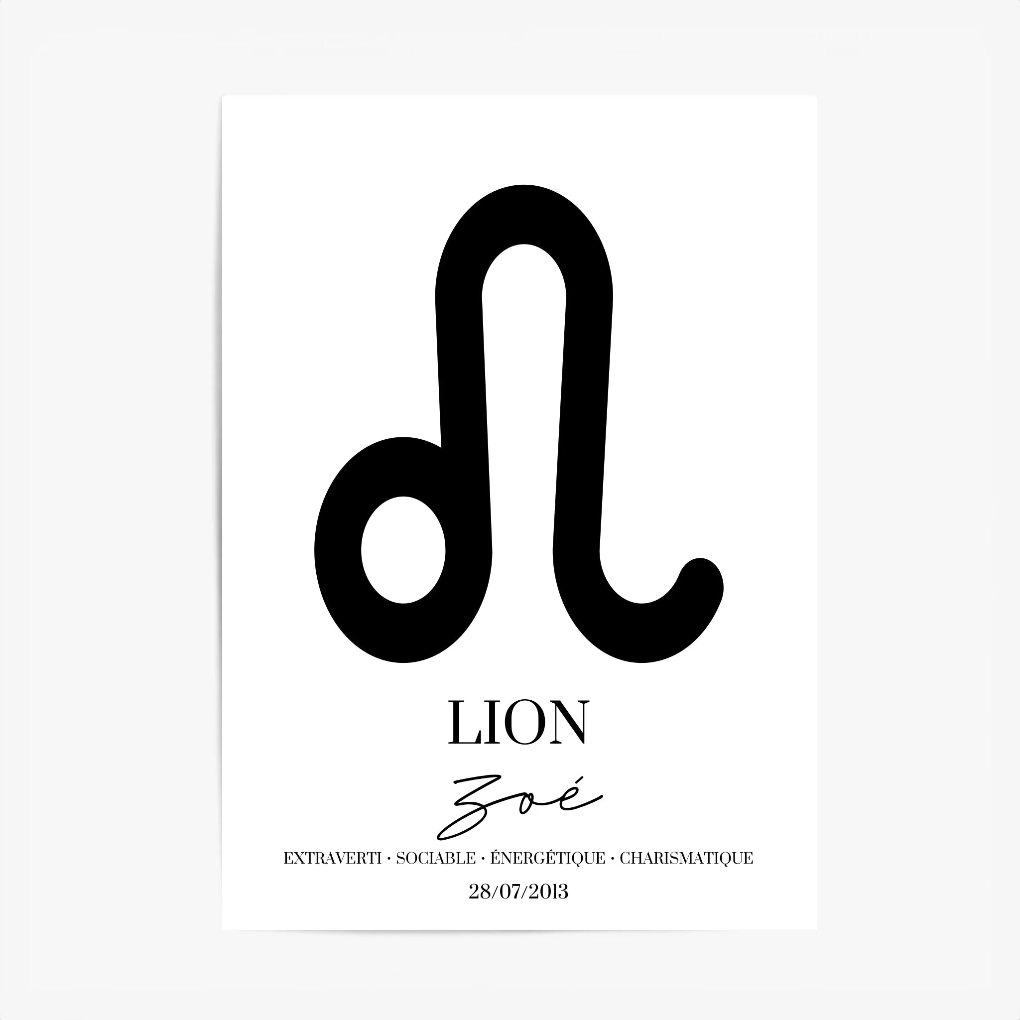 Tableau Signe Astrologique Personnalisé Lion