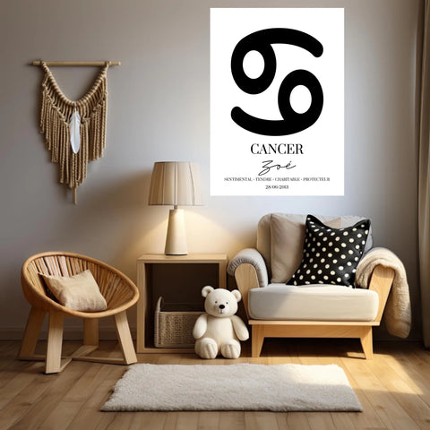 Tableau Signe Astrologique Personnalisé Cancer