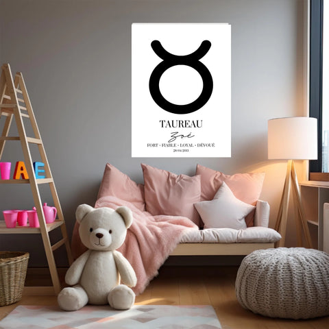 Tableau Signe Astrologique Personnalisé Taureau
