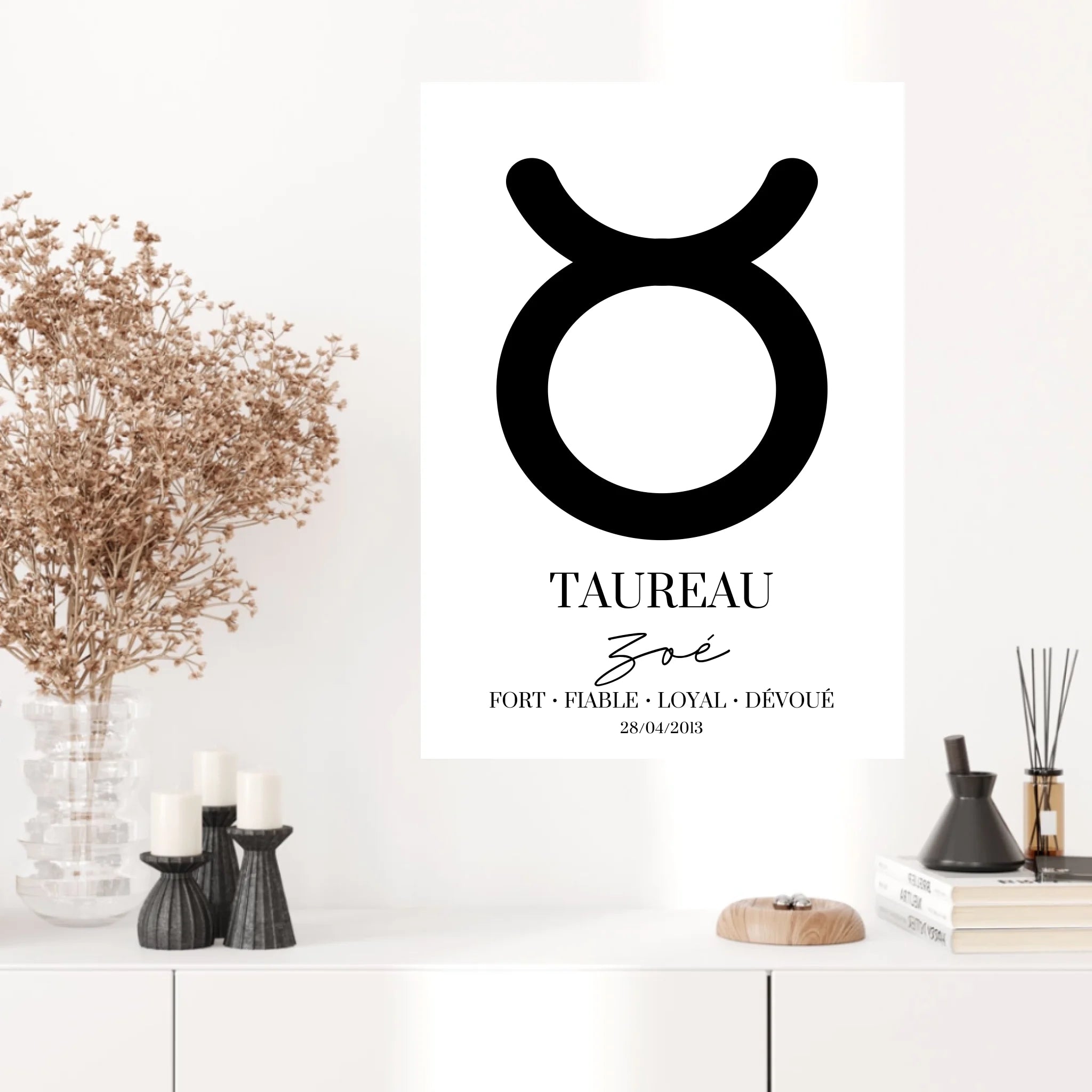 Tableau Signe Astrologique Personnalisé Taureau