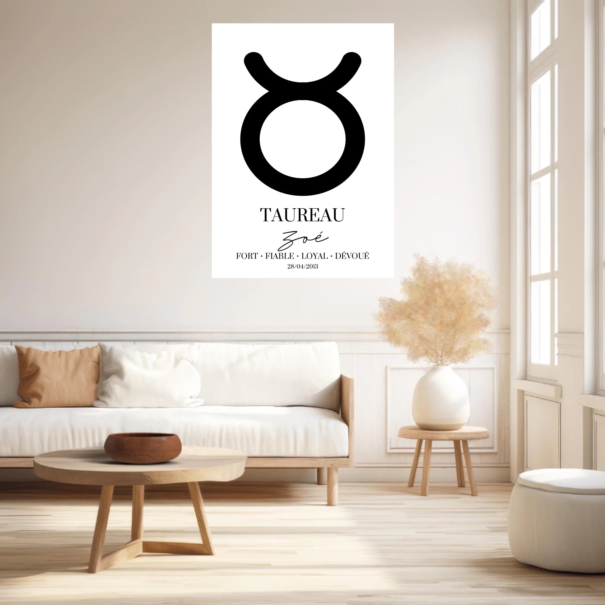 Tableau Signe Astrologique Personnalisé Taureau