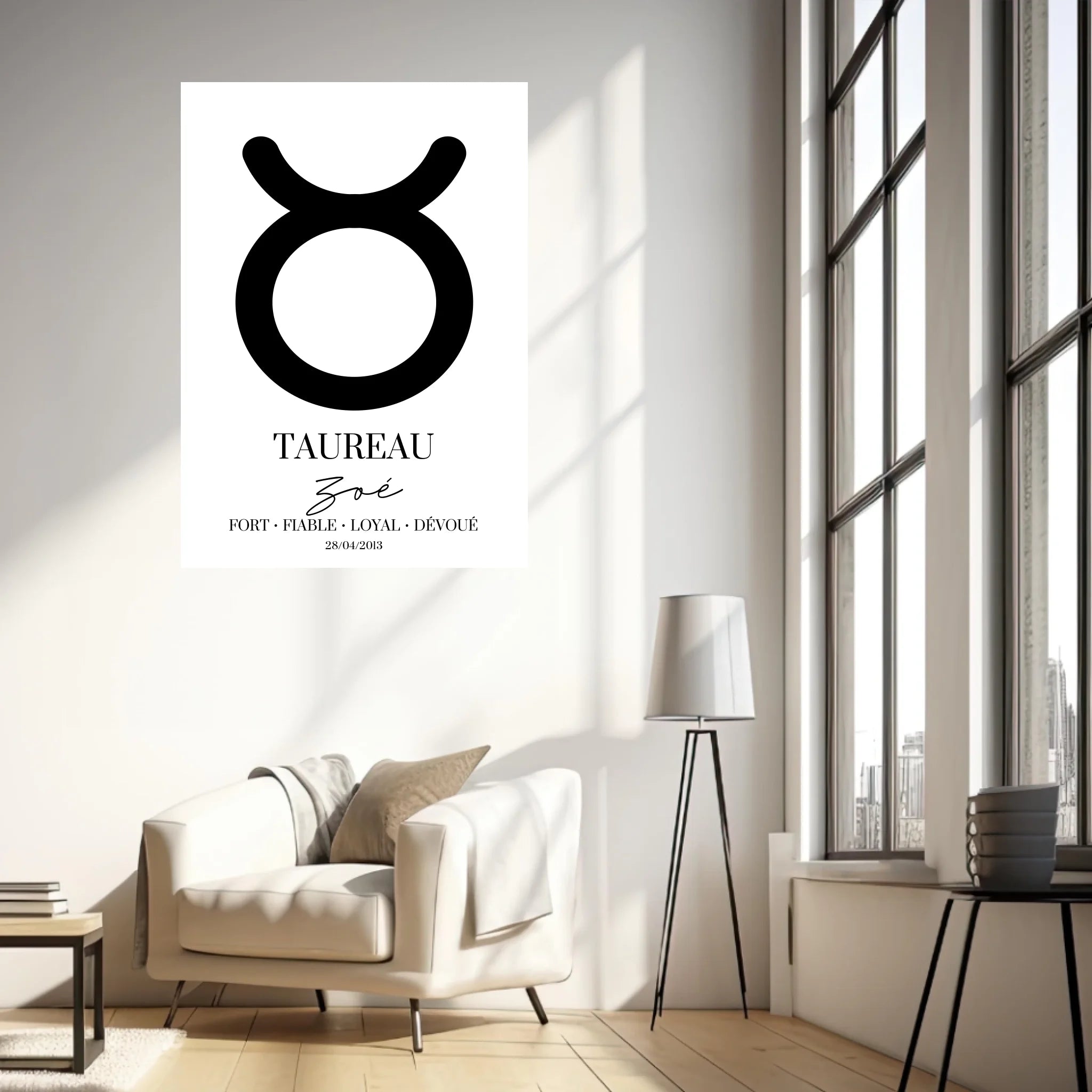 Tableau Signe Astrologique Personnalisé Taureau