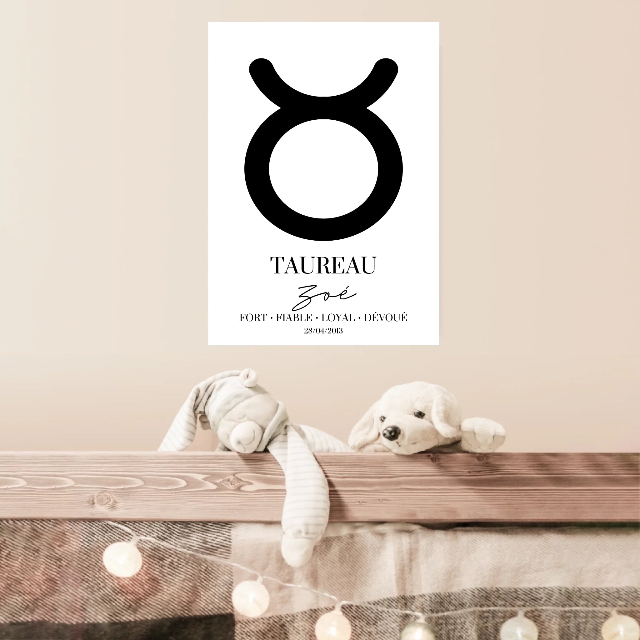 Tableau Signe Astrologique Personnalisé Taureau