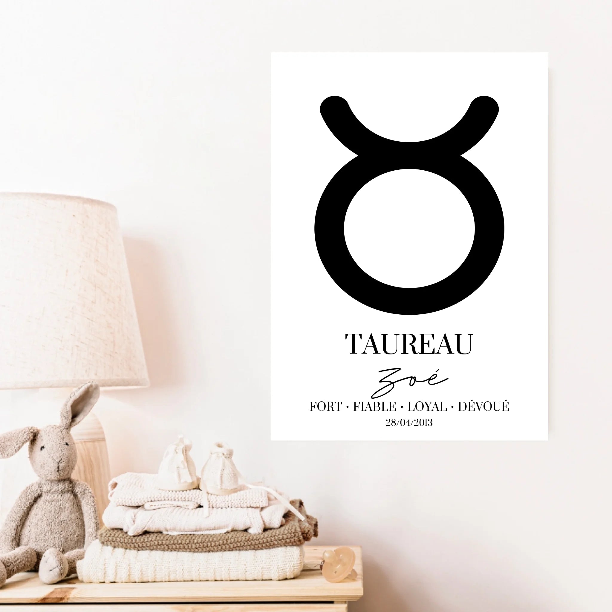 Tableau Signe Astrologique Personnalisé Taureau