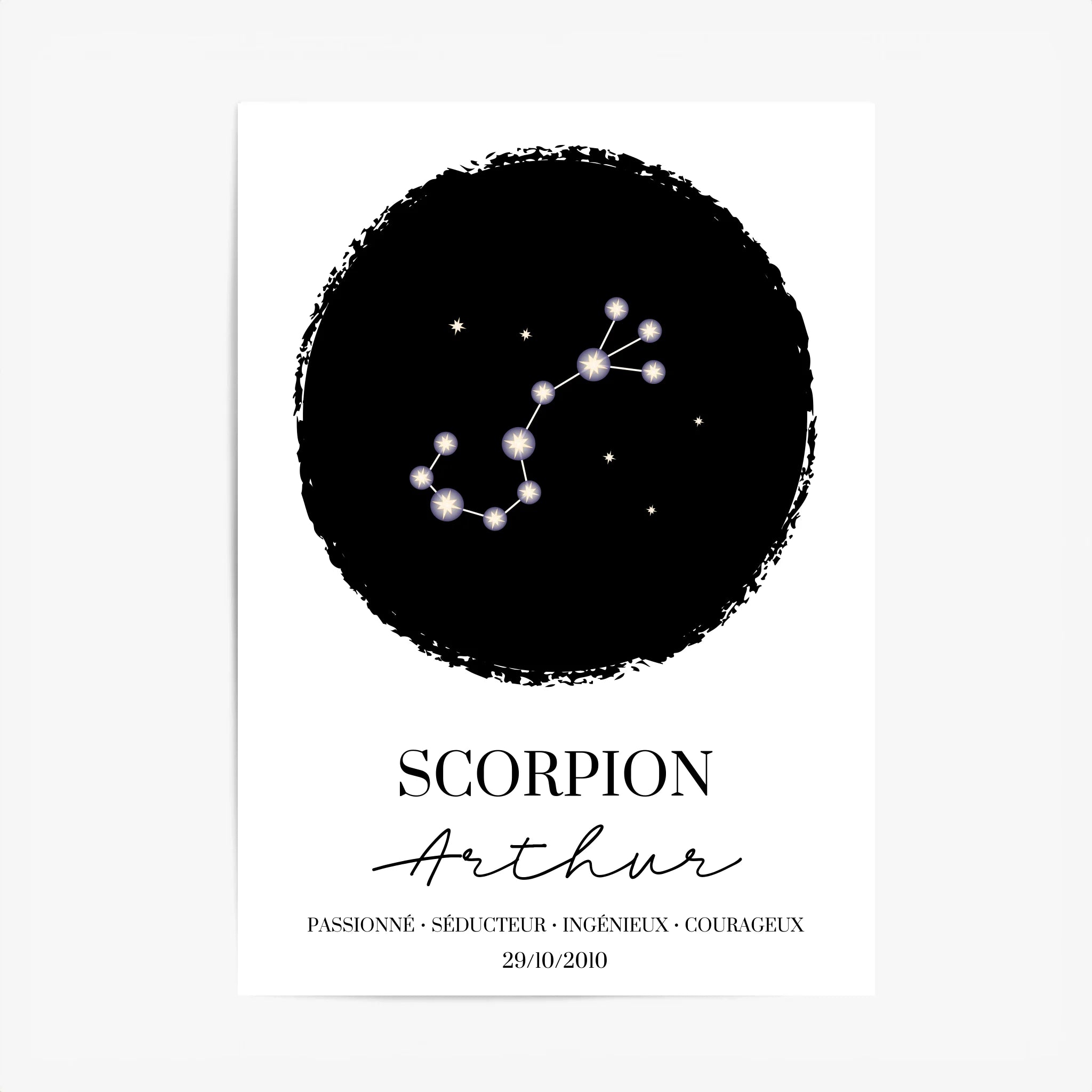 Tableau Personnalisé Signe Astrologique étoiles Scorpion
