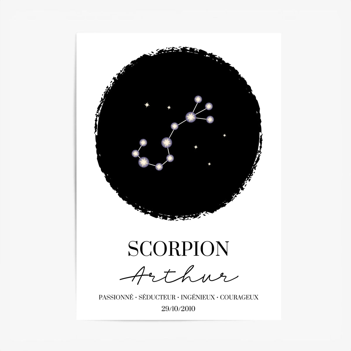 Tableau Personnalisé Signe Astrologique étoiles Scorpion