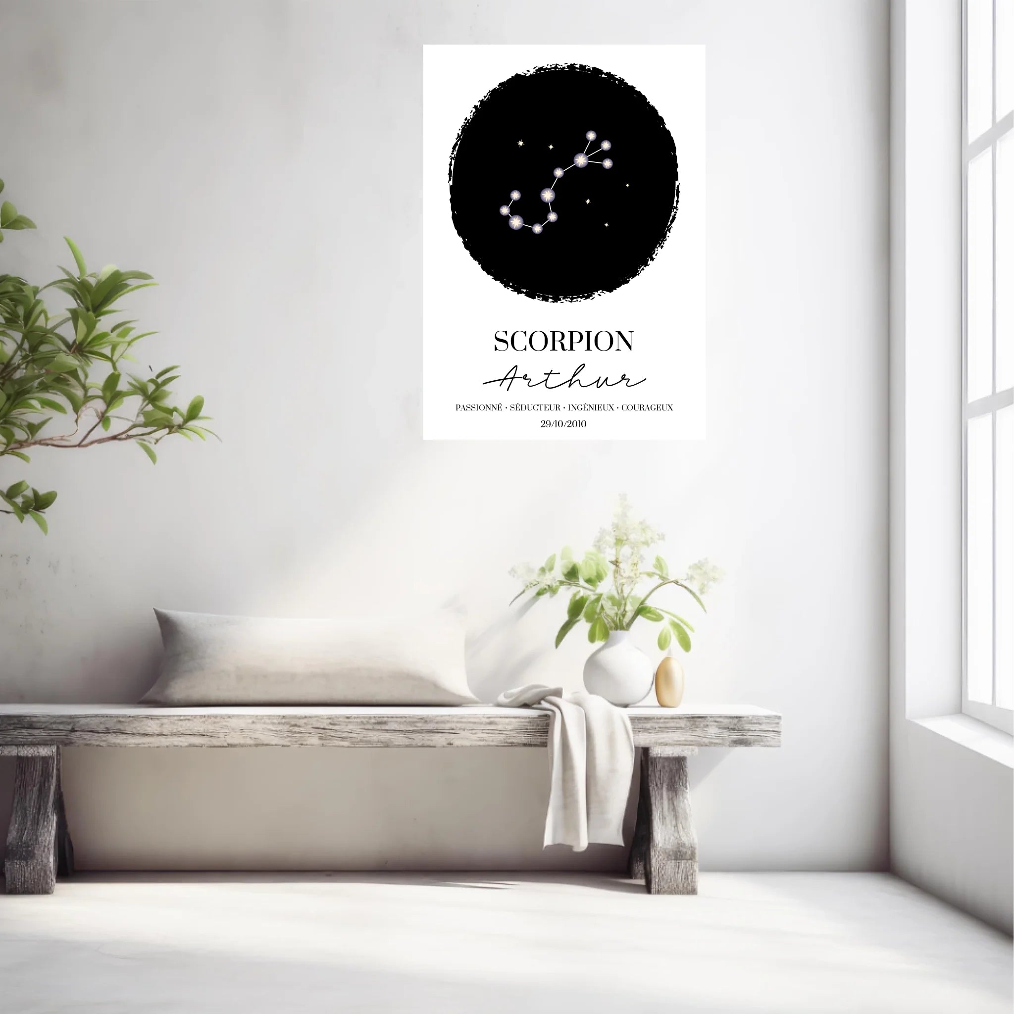 Tableau Personnalisé Signe Astrologique étoiles Scorpion