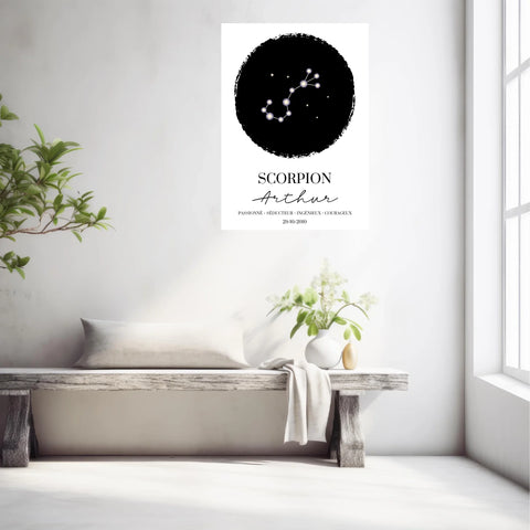 Tableau Personnalisé Signe Astrologique étoiles Scorpion