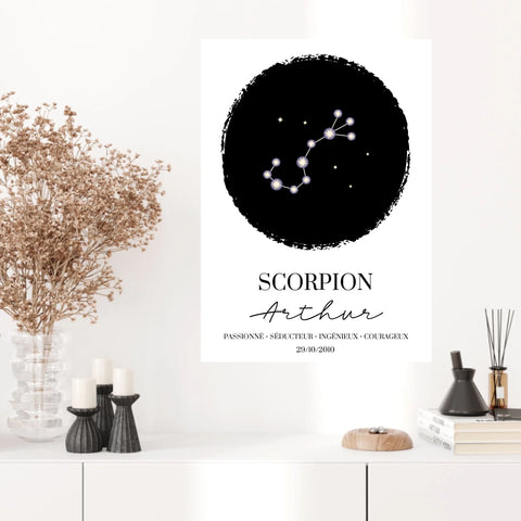 Tableau Personnalisé Signe Astrologique étoiles Scorpion
