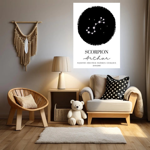 Tableau Personnalisé Signe Astrologique étoiles Scorpion